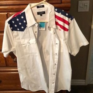 American flag button up